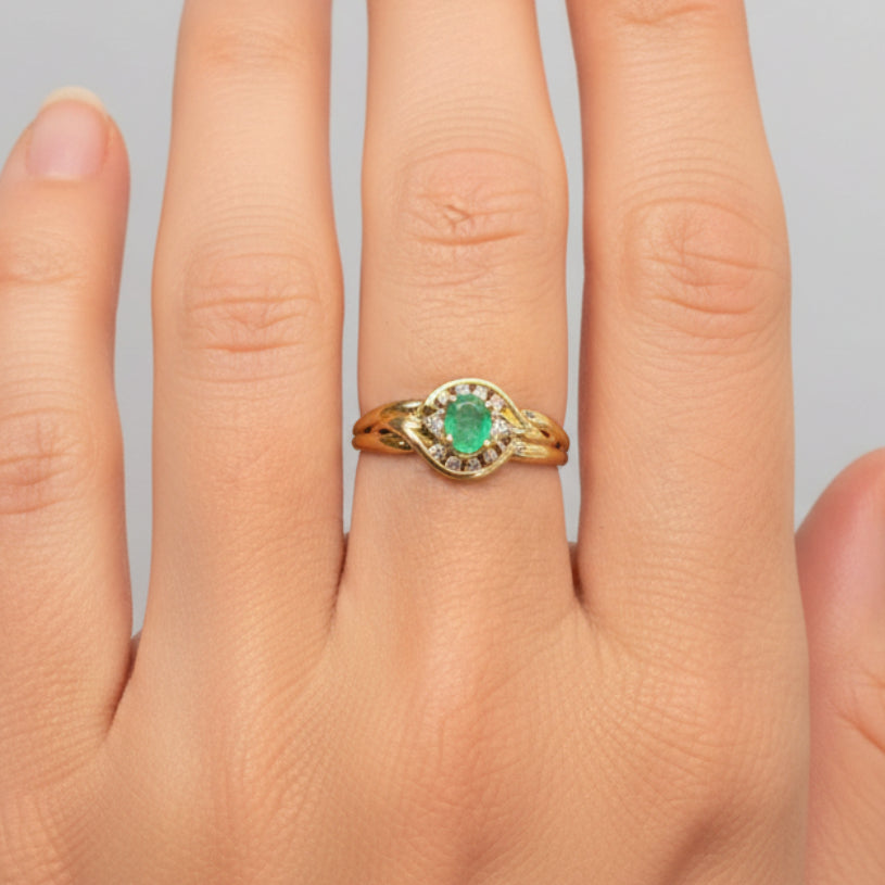 Bague Or Jaune Diamant 18k - 1.87Grs - T53