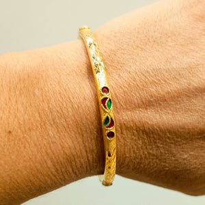 Bracelet Jonc en Or Jaune 18 Carats avec Oxyde