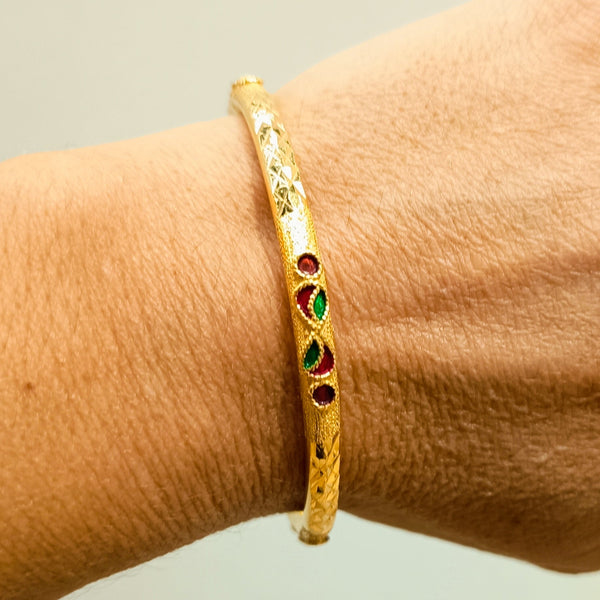Bracelet Jonc en Or Jaune 18 Carats avec Oxyde