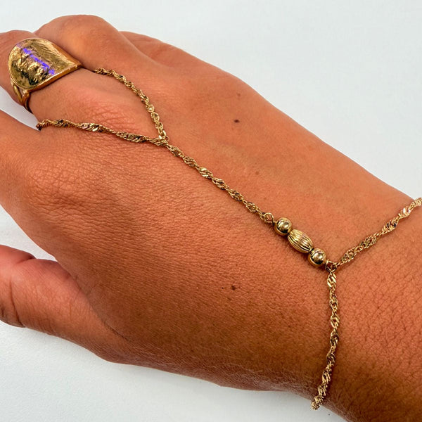 Bracelet/bague maille torsadée en Or jaune 18K - 2.73g