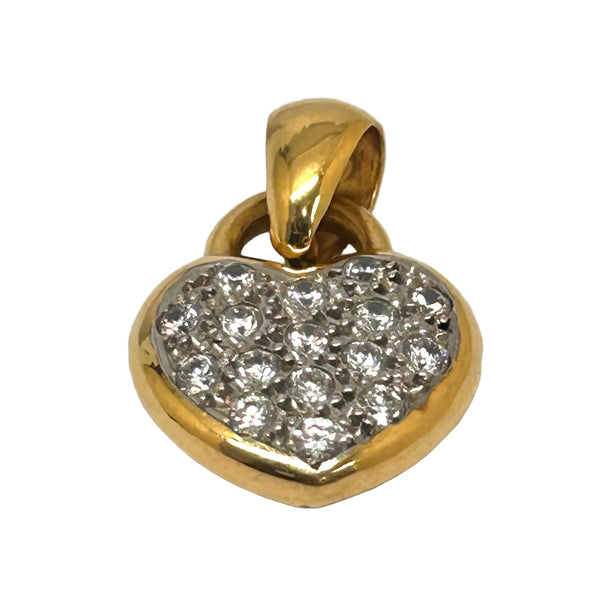 Pendentif Symbole Or Jaune 18K avec Oxyde de Zirconium