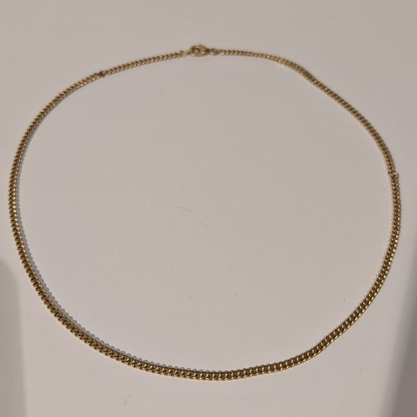 Collier Or Jaune Ras du Cou Gourmette 18K Lg 40cm