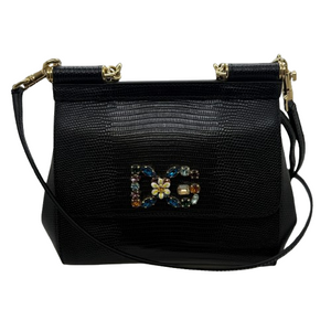 Sac à main Dolce Gabbana Sicily en cuir noir