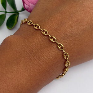 Bracelet Maille Grain de Café Or Jaune 18 K - 6.11 G