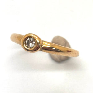 Solitaire en Or Jaune 18K - Taille 52 - 1.99g