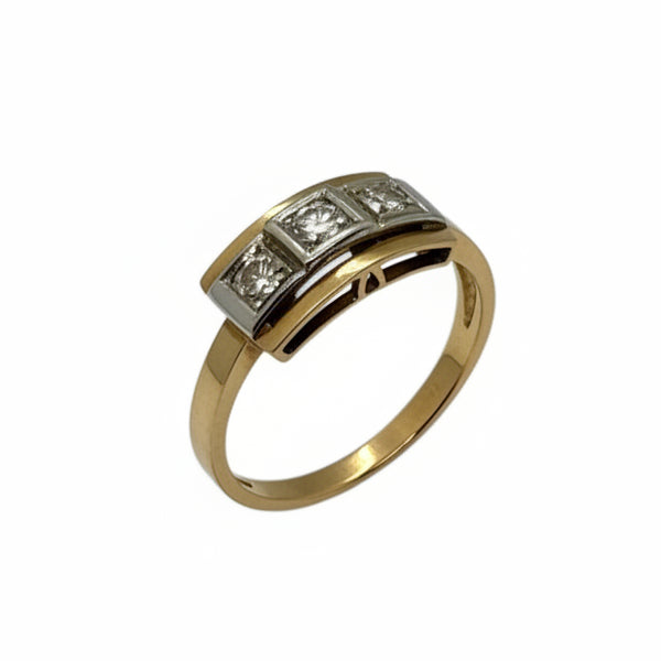 Bague en or jaune et diamants 18k -  2.43 G