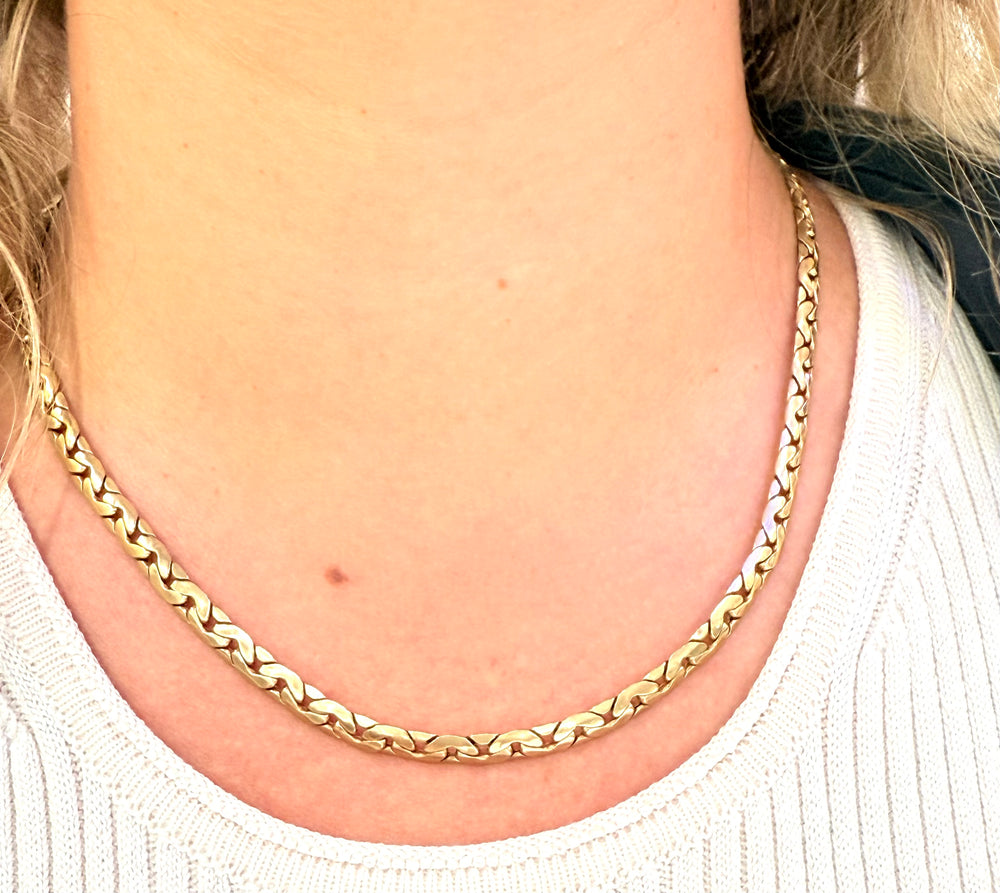 Collier Or Maille Haricot
