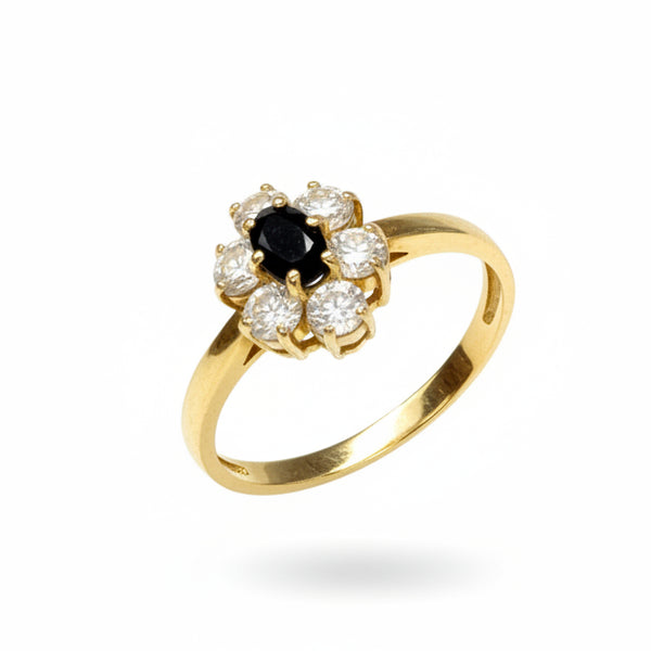 Bague Marguerite en Or Jaune 18k - 2.45 G