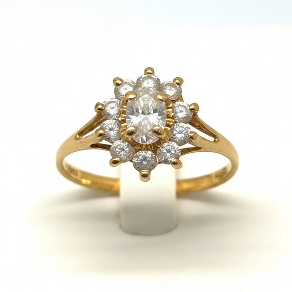 Bague Marguerite Or Jaune 18 Carats et Oxydes