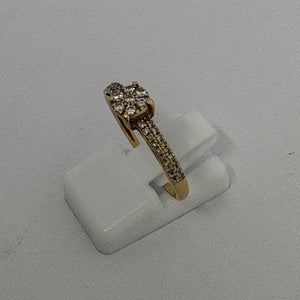 Bague Solitaire en Or Jaune 18 K - Taille 56 - 1.91 G
