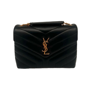 Sac bandoulière Saint Laurent Loulou en cuir noir