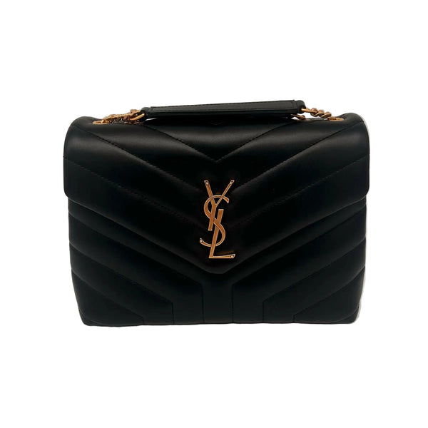 Sac bandoulière Saint Laurent Loulou en cuir noir