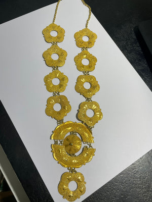 Collier pendentifs fleurs en or jaune 18K 92.30 Grs