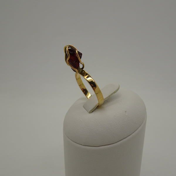 Bague en Or Jaune 18K avec Grenat - T 54