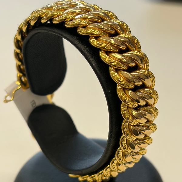 Bracelet en Or Jaune Maille Américaine 18K
