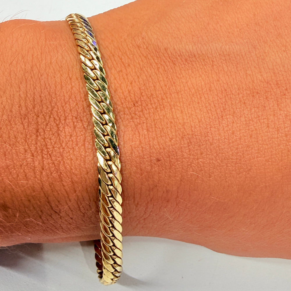 Bracelet Maille Anglaise en Or Jaune 18K - 5.97g