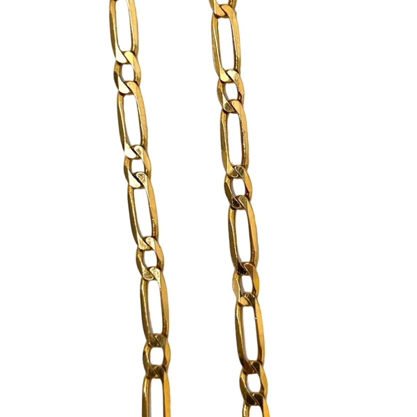 Collier Chaine Maille Cheval Alternée Or Jaune 18k