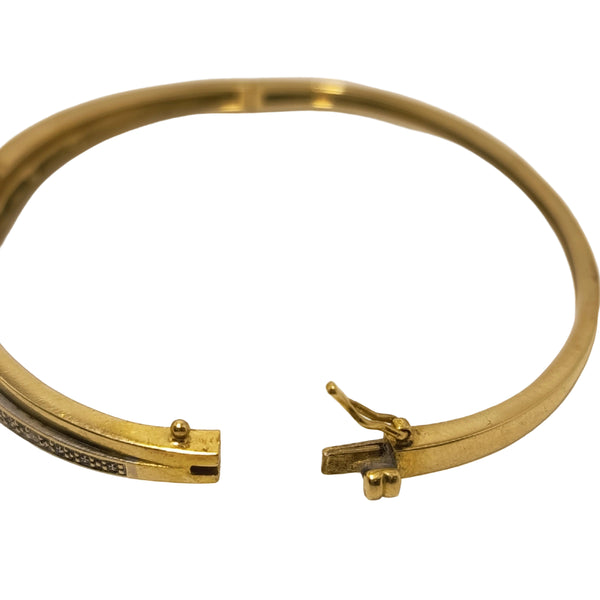 Bracelet Jonc Or Jaune et Blanc 18K 750