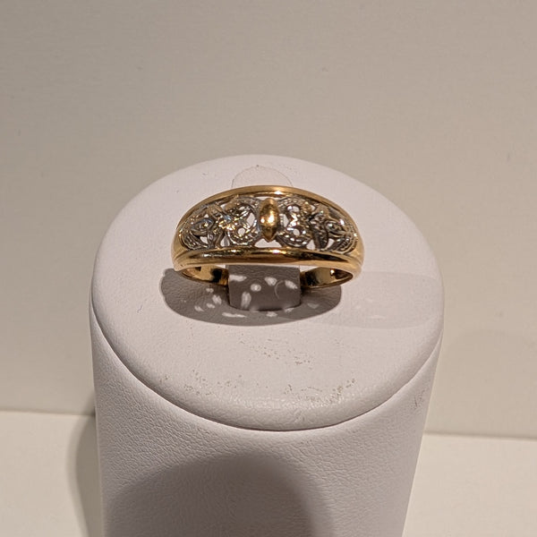 Bague Tank Or Jaune et Blanc 18K 2.68 Grs - Taille 52