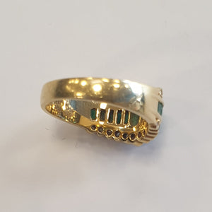 Bagues Empierrée en Or Jaune 18K - T 53