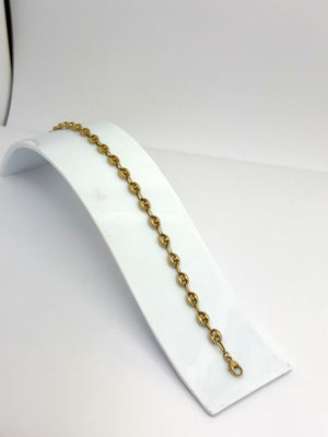 Bracelet Maille Grain de Café Or Jaune 18 K - 6.11 G