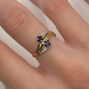 Bague en Or Jaune 18K avec Saphir - T54 - 1.55gr