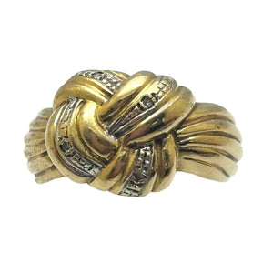 Bague en Or Jaune & Blanc avec Diamants 18K