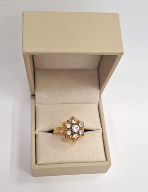 Bague Chou Or Jaune 18 Carats avec Topazes Naturelles