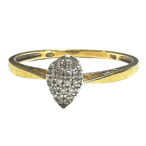Bague Solitaire en Or Jaune 18k avec 17 diamants - T54