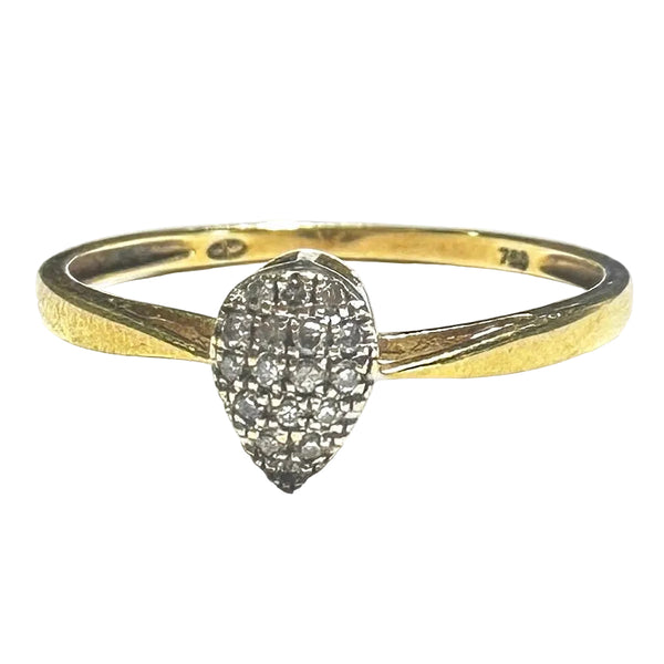 Bague Solitaire en Or Jaune 18k avec 17 diamants - T54