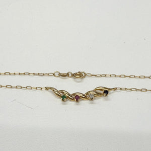 Collier Ras du Cou Or Jaune 18k avec Pierres Précieuses