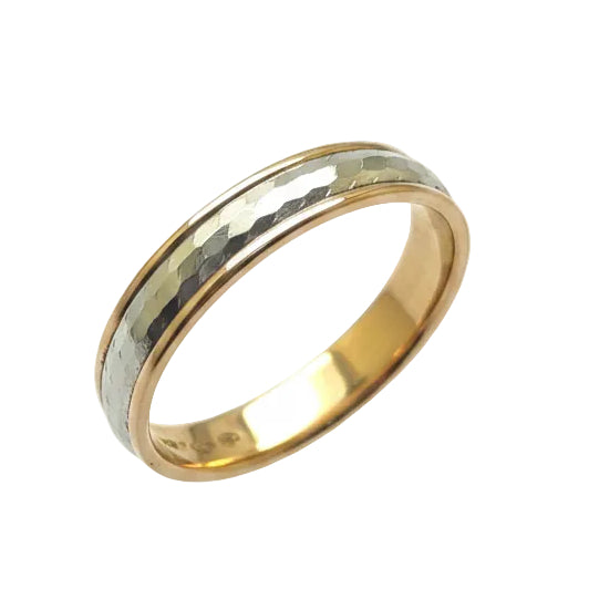 Bague Alliance Or Jaune et Blanc 18k