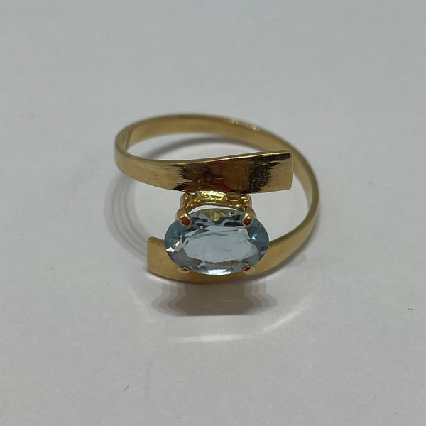 Solitaire en Or Jaune 18K - Taille 53