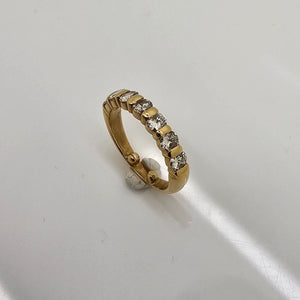 Bague en Or Jaune 18K et Diamants - Taille 48 - 4.08G