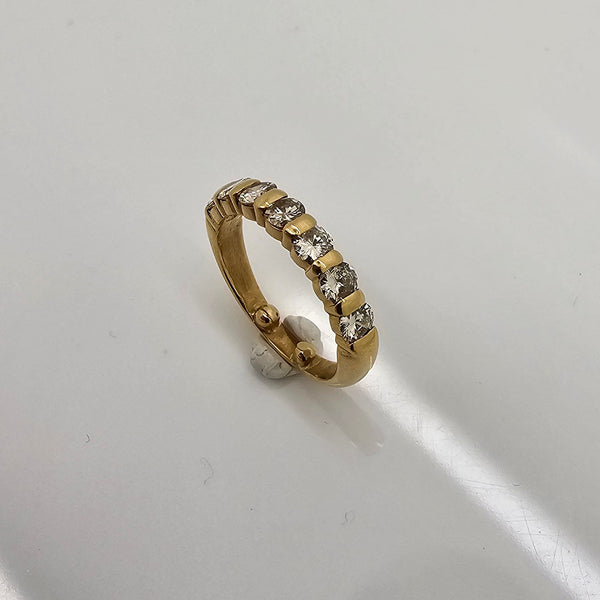 Bague en Or Jaune 18K et Diamants - Taille 48 - 4.08G
