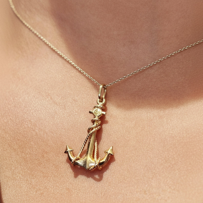 Pendentif Ancre Or Jaune 18k - 2.33 G