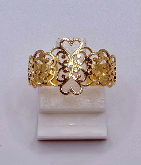 Bague Fleur en Or Jaune 18K T.54