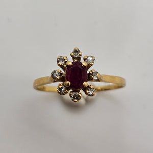 Bague Marguerite Or Jaune 18 K - Taille 55 - 2.05 G