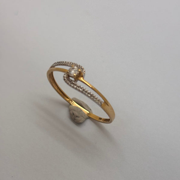 Bague Solitaire en Or Jaune 18K - Taille 53