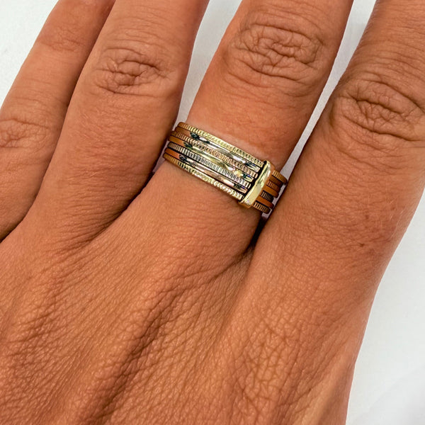 Bagues Semainier 3 Ors 18k Taille-57