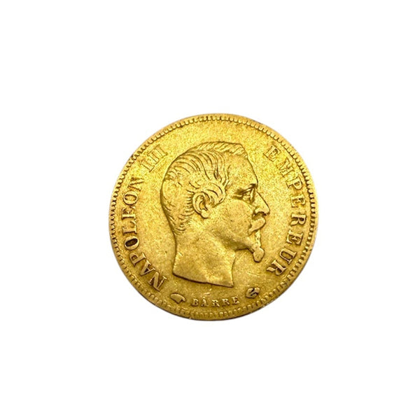 Une pièce de collection en or jaune 20 K Napoléon III 185