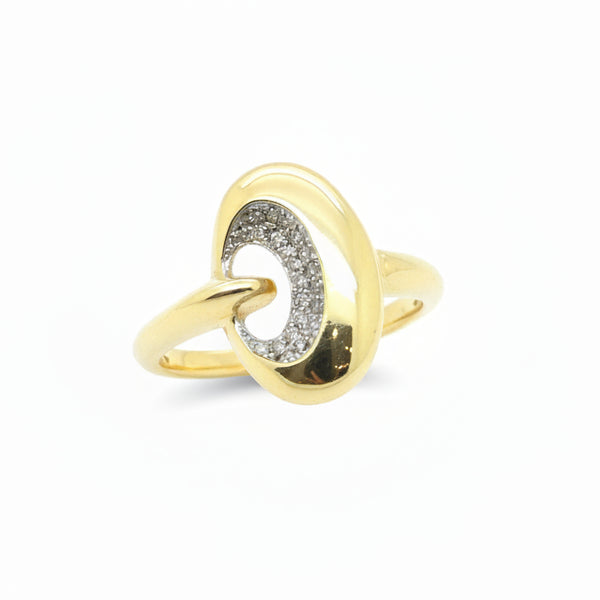 Superbe bague en or jaune 18k avec diamants