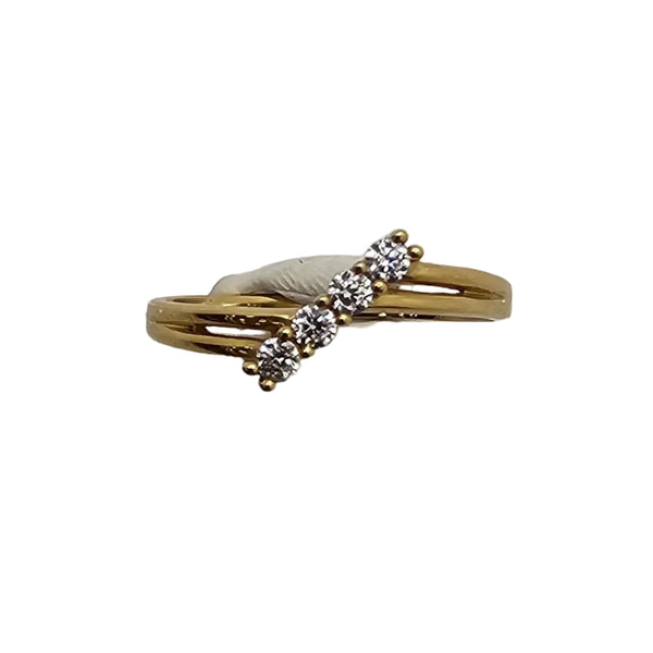 Bague en Or Jaune 18k et Oxyde de Zirconium - T52 - 1.5gr