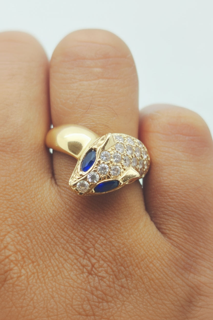Sublime Bague Serpent Or Jaune 18 K - Taille 56 - 4.45 G