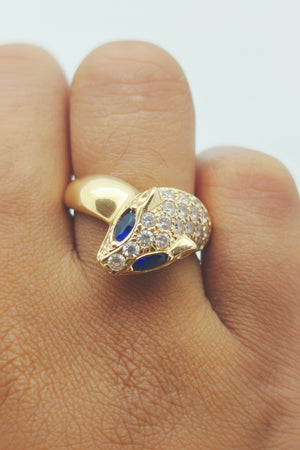 Sublime Bague Serpent Or Jaune 18 K - Taille 56 - 4.45 G
