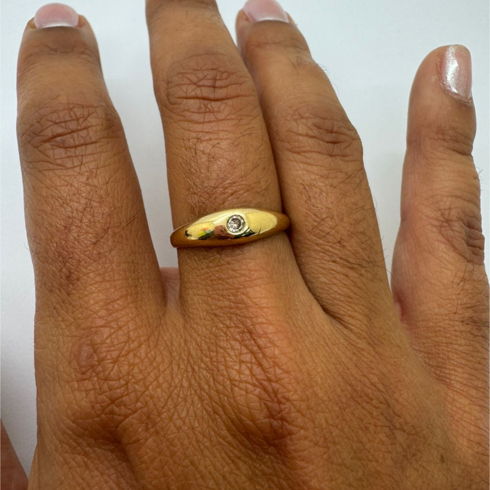 Bague Chevalière en Or Jaune 18K Taille-53