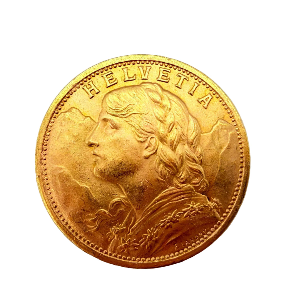 Pièce rare en or jaune de 20 Francs Suisse de 1927