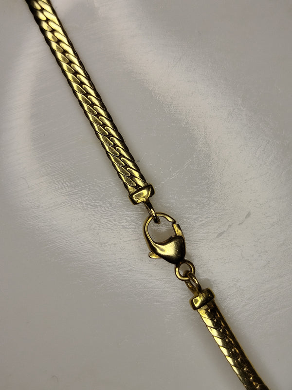 Collier Matinée Or Jaune 18K Maille Anglaise Diamants Aigue Marine