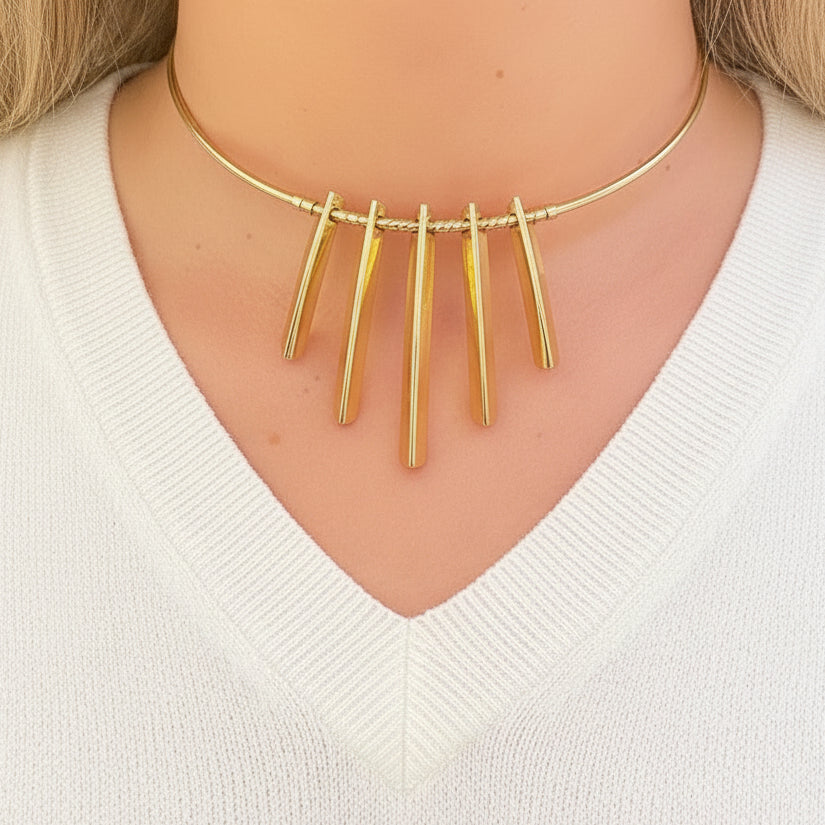 Collier ras du cou en or jaune 18K - 18.73g