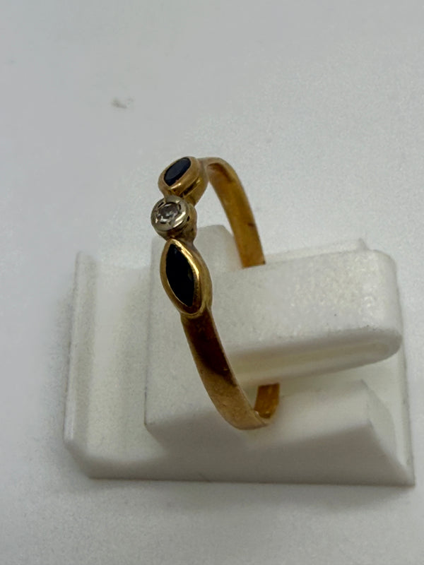 Bague en Or Jaune 18 K - Taille 51 - 1 G